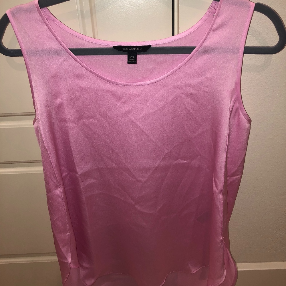 Banana Republic Pink Silky Tank Top Blouse XS